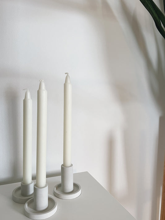 Cement candlestick holder